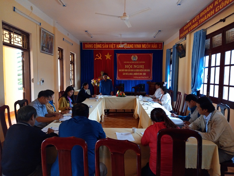 Hội nghị BCH Liên đoàn Lao động huyện Tu Mơ Rông lần thứ IX, nhiệm kỳ 2018-2023