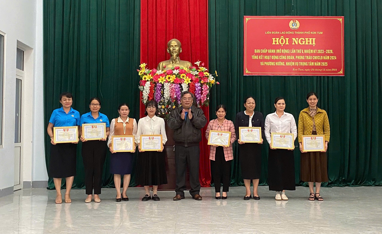 Liên đoàn Lao động thành phố Kon Tum tổ chức Hội nghị tổng kết công tác Công đoàn năm 2024