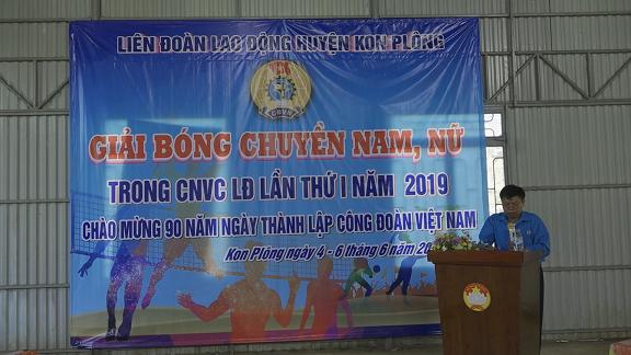Liên đoàn Lao động huyện Kon Plông tổ chức giải bóng chuyền nam, nữ CNVCLĐ  lần thứ I năm 2019 .