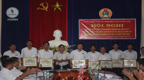 Công đoàn Công ty TNHH MTV Cao su Kon Tum sơ kết 6 tháng đầu năm và triển khai nhiệm vụ công tác 6 tháng cuối năm 2014.